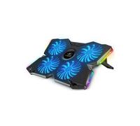 Spirit of Gamer, Base Refrigeradora Portatil de 10" a 17", 4 Ventiladores Silenciosos, Compatible con PS5, PS4, Xbox y PC, Placa de Enfriamiento Retroiluminada RGB, Soporte Ventilador Portatil
