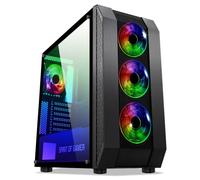 Spirit Of Gamer - Rogue Vi - PC Gamer ATX/Matx/ITX Caja - Panel Frontal Y Pared De Vidrio Templado - 4 LED RGB Direccionables Ventiladores De 120mm - Aura/MSI Mystic/ASROCK 3Pin