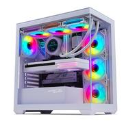 Spirit Of Gamer - Spark Artic, Caja PC Gamer RGB Acuario, Compatible ATX/mATX/mITX, 6 Ventiladores ARGB de 120 mm incluidos, Torre Gaming Vacía con Panel Frontal y Lateral de Cristal Templado de 4mm