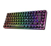 SPIRIT OF GAMER Teclado inalámbrico Bluetooth para gaming, teclado TKL RGB QWERTZ 65 %, teclas semimecánicas con retroiluminación, 25 de las cuales son antighosting, compatible con PC Smartphone y