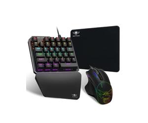 SPIRIT OF GAMER - Xpert G700 - Combo Rgb Teclado + Raton Para Consolas Ps4, Xbox One Y Pc - Teglado Mecanico Single Hand - Raton 7 Botones 3200 Dpi