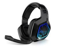 SPIRIT OF GAMER - XPERT-H900 - Auriculares Inalámbricos Pro Black Full Gamer - Bajos Potentes - LED Azules - Cuero De Imitación - Micrófono Flexible - Autonomía 12H - PC / PS4 Multiplataforma