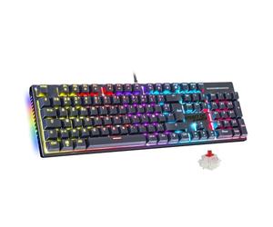 Spirit Of Gamer XPERT K250, teclado mecánico AZERTY Swtich rojo, 17 modos de retroiluminación RGB, tecnología N-Key Rollover de 26 teclas antighosting, conexión por cable, 2 interruptores incluidos,