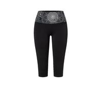 SPIRIT OF OM Yogatight Capri Madhya 3/4 para mujer negro | XS