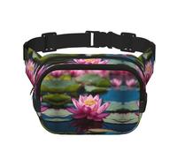 Spirit of the Lotus Print - Riñonera cruzada para mujer, para viajar, correr, Negro -, Talla única