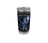 Spirit of the Night Cat Moon Fantasy Nature Camiseta Vaso térmico de acero inoxidable de doble pared