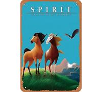 Spirit: Stallion of the Cimarron 12 x 8 pulgadas Vintage Metal Tin Logo Vintage Metal Logo Fun Home Farm Baño Bar Arte Decoración de Pared Dormitorio Salón Café Póster Vintage