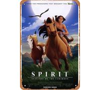 Spirit: Stallion of the Cimarron (2002) Póster decorativo para pared del hogar, letrero de metal retro, 20,3 x 30,5 cm