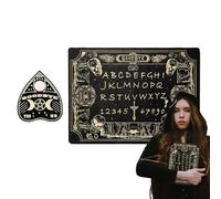 Spirit Talking Board, Wooden Divination Board, Metaphysical Spirit Board Game with Planchette for Home Decoration, Ideal for Birthday & Halloween, 12.99x8.66x0.31 Inches