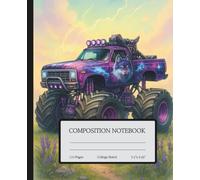 Spirit Wolf: Galaxy Monster Truck Composition Notebook: College Ruled | 110 Pages | 7.5" x 9.25" | A Mystical Purple Notebook for School, Journaling, and Wolf Lovers