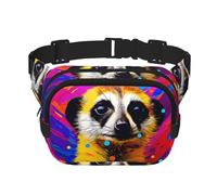 Spirited Meerkat Fitness - Bolsa de hombro de viaje, moderna e informal, riñonera cuadrada de doble capa, color negro, talla única, Negro, One Size