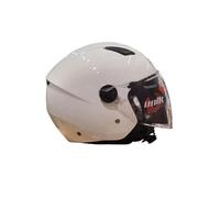 SpiritMoto unik ASTRO Casco Moto Jet Abierto Motocicleta Scooter Ciclomotor Hombre/Mujer Airflow Cierre Micrométrico Desmontable Homologado - BLANCO BRILLO Talla L