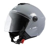 SpiritMoto unik Casco Moto Jet Abierto Motocicleta Scooter Ciclomotor Hombre/Mujer Airflow Cierre Micrométrico Desmontable Homologado - nardo grey TALLA L