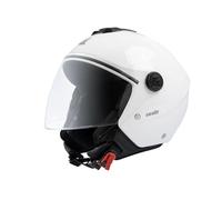 SpiritMoto unik Casco Moto Jet Abierto Motocicleta Scooter Ciclomotor Hombre/Mujer Airflow Cierre Micrométrico Desmontable Homologado - Blanco talla XS