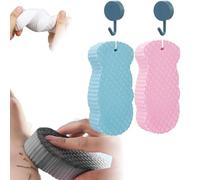 Spirittion/Naivetu Magic Exfoliating Bath Sponge, Berosely Radiant Skin Sponge, Magic 3D Super Soft Exfoliating Bath Sponges, Highly Absorbent Design, Great for Adults and Children (Pink&blue)
