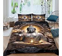 Spiritual Art Style Funda de Edredón Microfibra Suave 3 Piezas Estampado 3D Spiritual Arte Estilo Funda Edredon con Funda de Almohada a Juego Transpirable Antialérgica for niños Double（200x200cm）