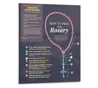 Spiritual Guide Art Framed How to Pray the Rosary Canvas Print for Meditation Corner Marian Devotion Decor(Unframed,16x24inch(40x60cm))