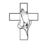 Spiritual Home Decor Cross with Praying Hands,Elegant Metal Christian Heart and Cross Wall Art,Vintage Christian Cross Themed Wall Sticker,for Living Room, Patio,Office Farmhouse Decor (A-30cm)