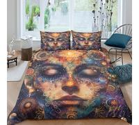 Spiritual mandala Funda Edredon Microfibra 3 Piezas Compuesto Impresión 3D Cierre de Spiritual mandala Funda de Edredón Funda de Almohada a Juego Lavables Transpirable for Adolescentes （140x200cm）