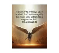 Spiritual Warfare Declarations Print - “The Battle Is Not Yours” Christian Art for Home & Office Wall(Framed,12x18inch(30x45cm))