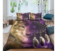 SpiritualNativeArt Funda Edredon Juego de Ropa de Cama de 3 Piezas Impresión 3D Cierre de SpiritualNativeArt Funda de Edredón Funda de Almohada a Juego Lavables for Adultos Double（200x200cm）