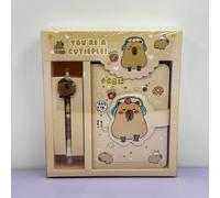 Spiritzohic Cuaderno de Cuero Capybara con Bolígrafo y Hebilla Magnética, A6, Páginas Interiores de Colores,Diarios Set, Regalo de Vuelta al Cole para Niños, Niñas100 Página