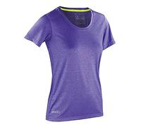 Spiro Brillante Marl Camiseta de Fitness para Mujer, Mujer, Fitness Shiny Marl, Lavender/Lime, XS