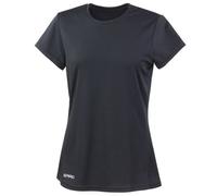 Spiro- Camiseta de Deporte de Manga Corta y Secado rápido para Chica/Mujer (Mediana (M)) (Negro)