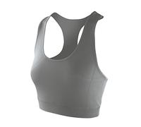 Spiro - Top deportivo elástico Softex para mujer (Mediana (M)/Gris)
