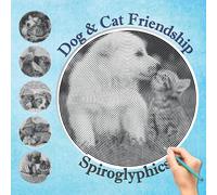 Spiroglyphics: Dog&Cat friendship - Spiroglyphics coloring book - New Kind of Coloring with One Color to Use for Adults Relaxation & Stress Relief (One Color Relaxation)