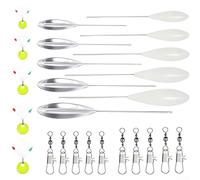Spirolino - Juego de flotadores de pesca flotantes y flotantes con triple giro y tapones de línea, señuelos de plástico resistentes para fundición a larga distancia en pesos de 6 g, 8 g, 10 g, 15 g