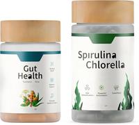 Spirulina Chlorella, apoya la digestión, la energía y la inmunidad, la porción doble.
