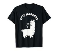 Spit Happens, Divertido Juego de Palabras con Llamas, diseño para granjeros Amantes de los Animales Camiseta