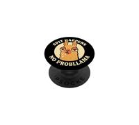 Spit Happens No Probllama Funny Llama Humor Graphic Design PopSockets PopGrip Adhesivo