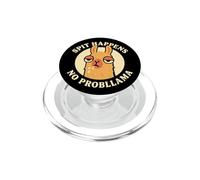 Spit Happens No Probllama Funny Llama Humor Graphic Design PopSockets PopGrip para MagSafe