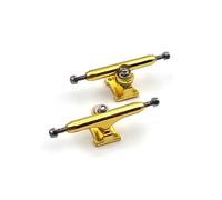 SPITBOARDS 32 mm Fingerboard Pro Trucks by, Real Lock-Nuts, Single Axis, Kingpins, Rubber O-Ring Urethane Bushings, Optimized Hanger, Width 32 mm for Fingerboard Tuning & Assembling (Gold)