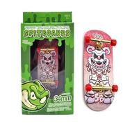 SPITBOARDS 34 mm x 96 mm Fingerboard Completo | Cubierta de Madera Real | Trucks Con Tuercas de Seguridad y Bujes | Ruedas de Poliuretano Con Rodamientos | Hahaha Clown