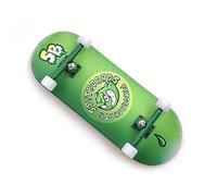 SPITBOARDS 34 mm x 96 mm Pro Fingerboard Set-Up (Complete) | Real Wood Deck | Pro Trucks with Lock Nuts | Polyurethane Pro Wheels with Bearings | Round Emblem (Green Version)