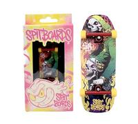 SPITBOARDS 34mm Fingerboard Oldschool Cruiser Pro Complete Setup, Pre-Assembled 5-Layer Wood, Pro Trucks, Soft Urethane 60D Bearing Wheels, Real Wear Graphics, Lasered Foam Tape 'Lord of Hell'