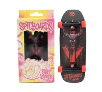 SPITBOARDS 34mm Fingerboard Oldschool Cruiser Pro Complete Setup, Pre-Assembled 5-Layer Wood, Pro Trucks, Soft Urethane 60D Bearing Wheels, Real Wear Graphics, Lasered Foam Tape 'Black Knight'