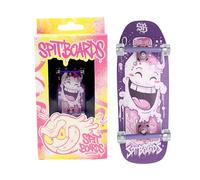 SPITBOARDS 34mm Fingerboard Oldschool Cruiser Pro Complete Setup, Pre-Assembled 5-Layer Wood, Pro Trucks, Soft Urethane 60D Bearing Wheels, Real Wear Graphics, Lasered Foam Tape 'Milk Bottle'