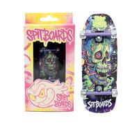 SPITBOARDS 34mm Fingerboard Oldschool Cruiser Pro Complete Setup, Pre-Assembled 5-Layer Wood, Pro Trucks, Soft Urethane 60D Bearing Wheels, Real Wear Graphics, Lasered Foam Tape 'Frankenskull'