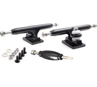 SPITBOARDS Dedos Pro Trucks by Real Lock-Nuts, Single Axis, Kingpins, Rubber O--Ring Urethane Bushings, Optimized Hanger, Width 32 mm para Dedos Tuning & Asamblea (negro)