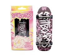 SPITBOARDS® Diapasón Oldschool Cruiser Pro de 34 mm, configuración completa, madera de 5 capas premontada, camiones profesionales, ruedas de rodamiento 60D de uretano suave, gráficos de uso real,