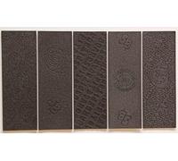 SPITBOARDS Fingerboard Grip Tape 5 Lasered Designs 110 x 38 mm (1 mm de grosor) 5 piezas negras para dedos Skate Grip Tape Cellular Rubber Foam Rubber