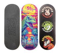 SPITBOARDS® Tabla de diapasón de 34 mm, madera real (5 capas), forma clásica de calle de paletas - Tamaño: 34 x 96 mm - Cubierta gráfica individual (uso real) - cóncavo optimizado - Sunset Raptor
