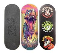 SPITBOARDS Tabla para monopatín de 34 mm - Madera Real (5 Capas) Classic Popsicle Street Shape - Tamaño: 34 x 96 mm - Tabla gráfica única (Real Wear) - Optimized Concave - T-Rex