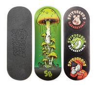 SPITBOARDS Tabla para monopatín de 34 mm - Madera real (5 capas) Classic Popsicle Street Shape - Tamaño: 34 x 96 mm - Tabla gráfica única (Real Wear) - Concave optimizada - Green Mushroom