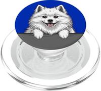 Spitz japonés Divertido Peeking White Fluffy Dog PopSockets PopGrip para MagSafe