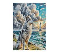 Spitz japonés Puzzle 300 Piezas Impossible Creativo Único Animales de compañía Lindos Rompecabezas 3D Obra De Arte para Toda La Familia Juguete Educativo Decoración 300 PCS